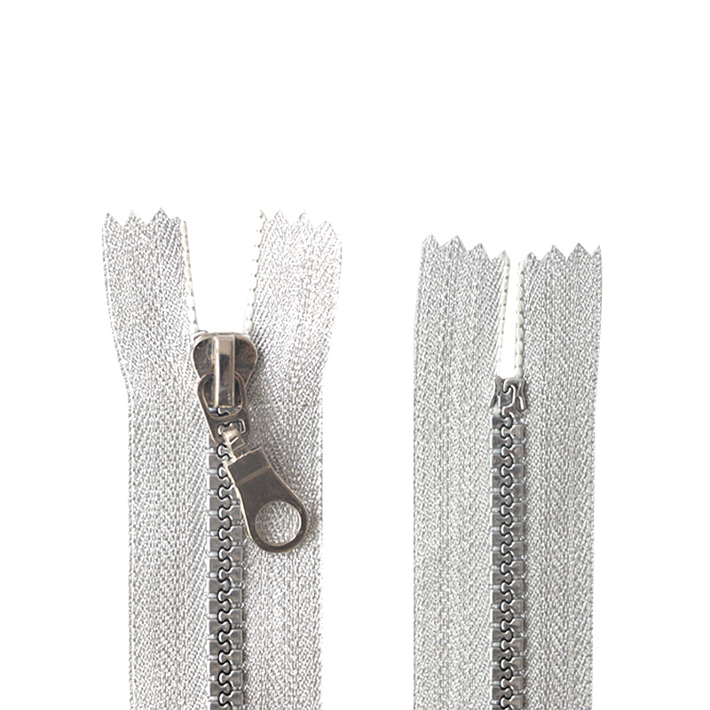 #8 Plastic Silver Tape Close End Pipa Slider Zipper