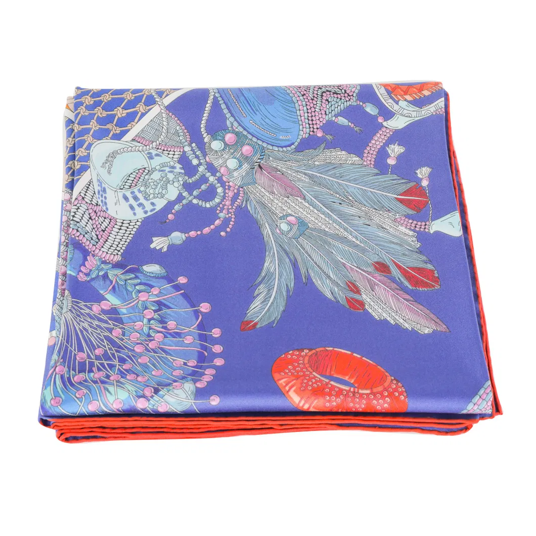 " Fashion Luxe Double Sided Printed 100% Mulberry Silk Twill Square Scarf 16mm