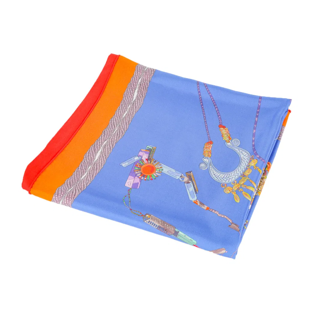 " Fashion Luxe Double Sided Printed 100% Mulberry Silk Twill Square Scarf 16mm