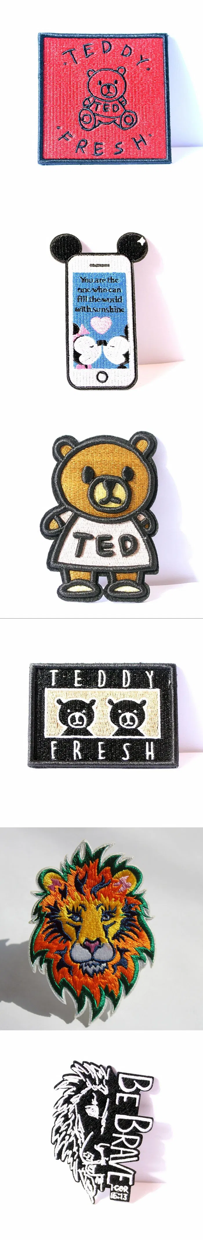 100% Machine Clothe Badge Custom Patches Cartoon Embroidered for Garment Accessories Patch