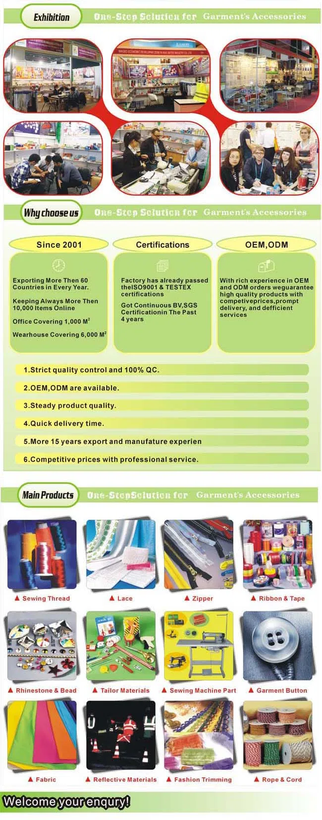 15 Years Factory Experience Ningbo Invisible Zipper