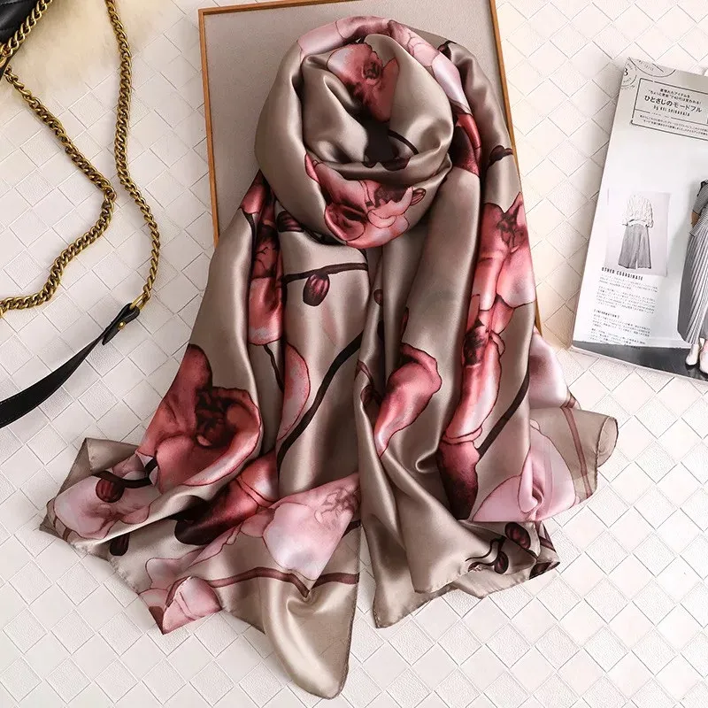 2020 Luxury Brand Women Scarf Summer Silk Scarves Shawls Lady Wraps Soft Pashimina Female Echarpe Designer Beach Stole Bandana