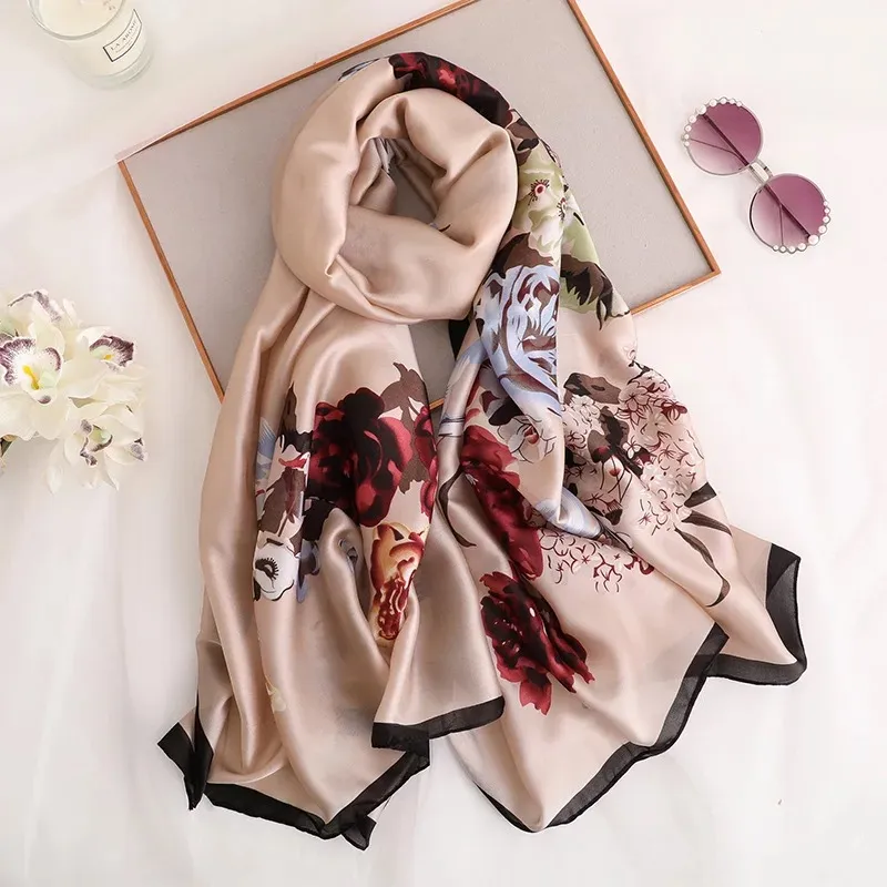 2020 Luxury Brand Women Scarf Summer Silk Scarves Shawls Lady Wraps Soft Pashimina Female Echarpe Designer Beach Stole Bandana