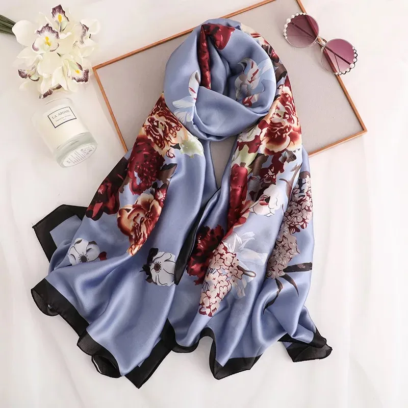 2020 Luxury Brand Women Scarf Summer Silk Scarves Shawls Lady Wraps Soft Pashimina Female Echarpe Designer Beach Stole Bandana