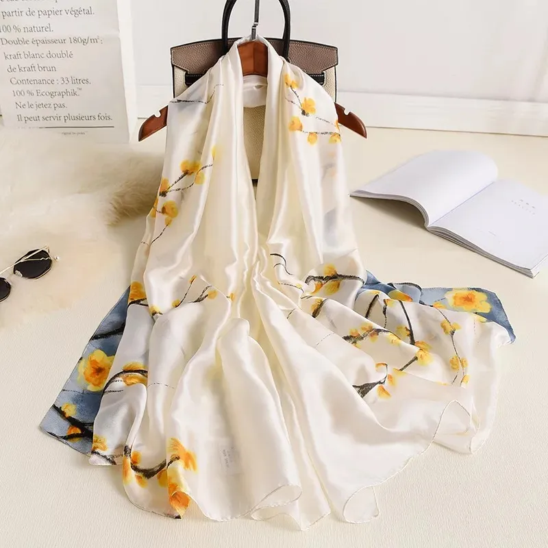 2020 Luxury Brand Women Scarf Summer Silk Scarves Shawls Lady Wraps Soft Pashimina Female Echarpe Designer Beach Stole Bandana