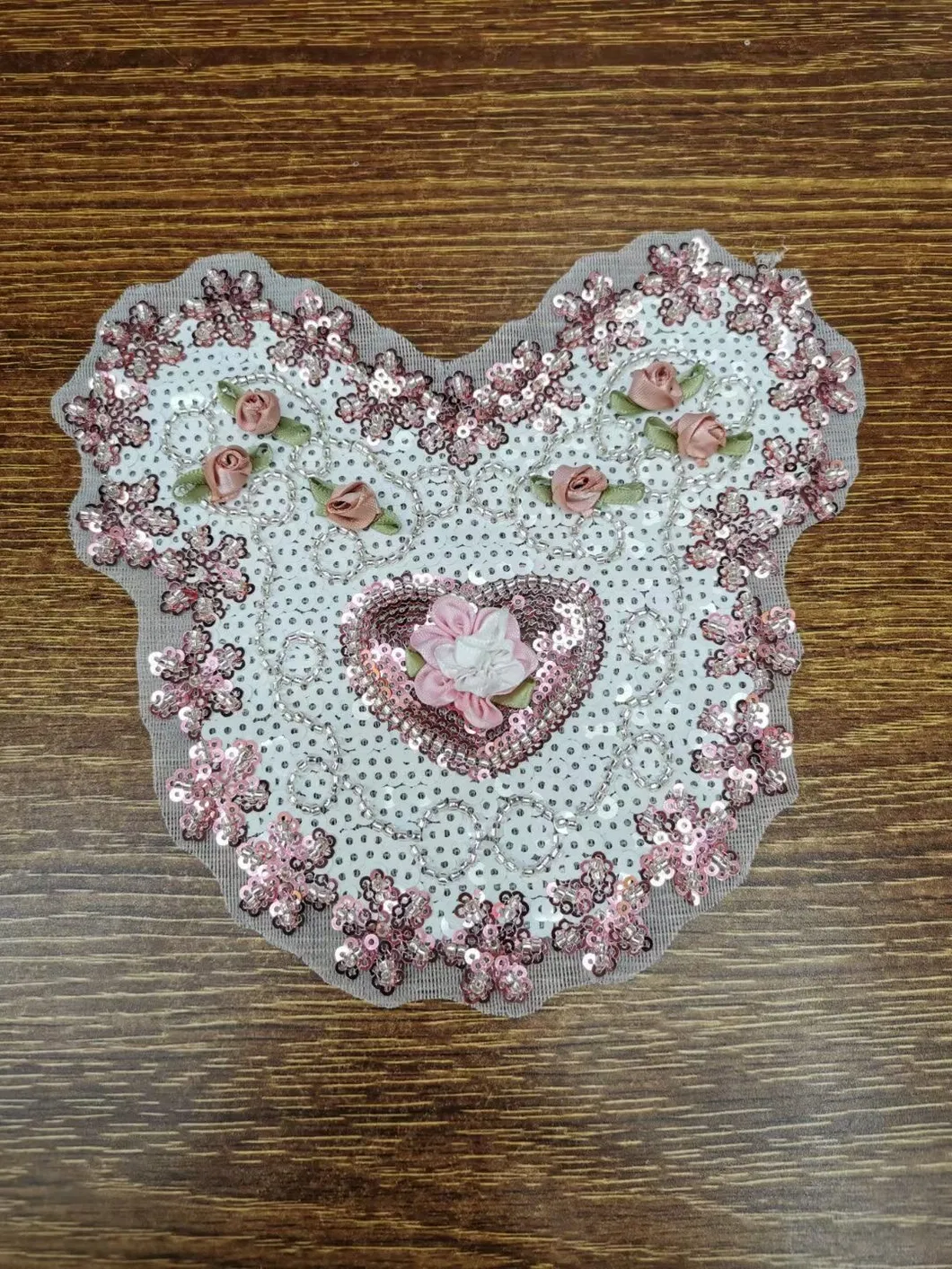2021 Latest Garment Accessory Fashion Lovely Hallow-Kitty Beaded Sequin Cat Applique Patch for Garment