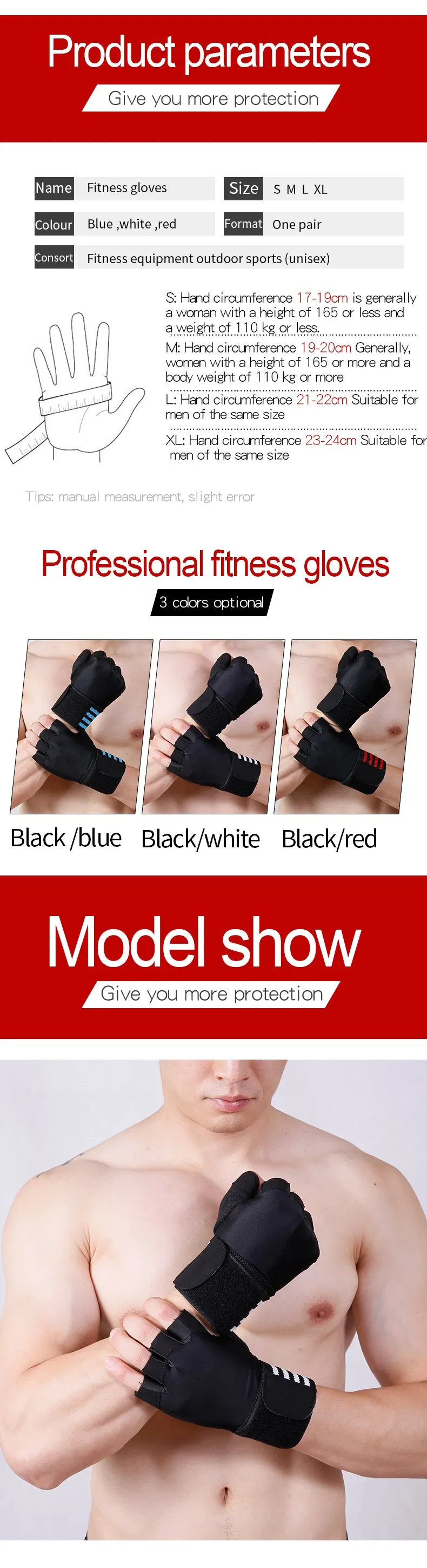 2021 Wholesale Sports Fitness Workout Gym Gloves for Weightlifting