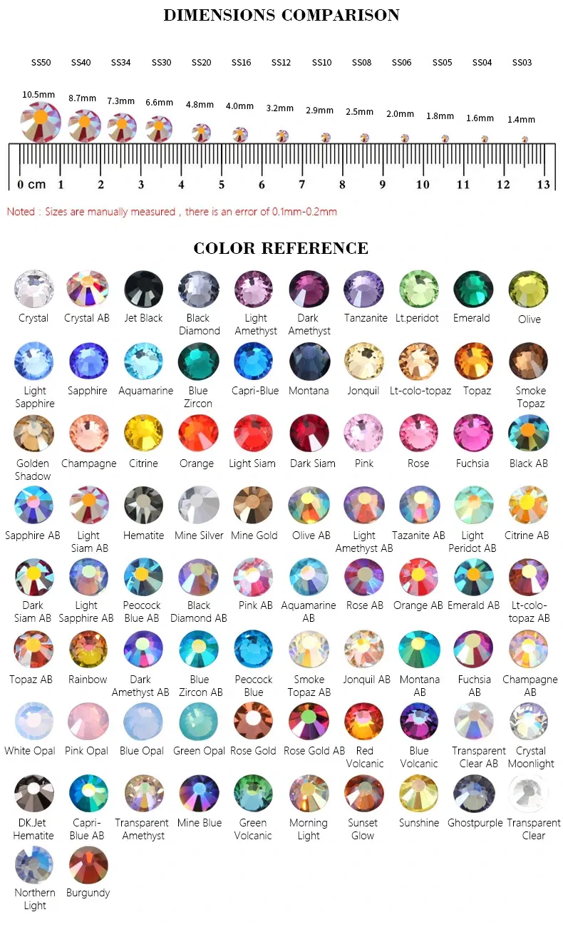 2028 Ss3-Ss34 Montana Non Hot Fix Rhinestone Flatback Glass Crystal Glitter Strass Nail Rhinestones for Manicure Glue on