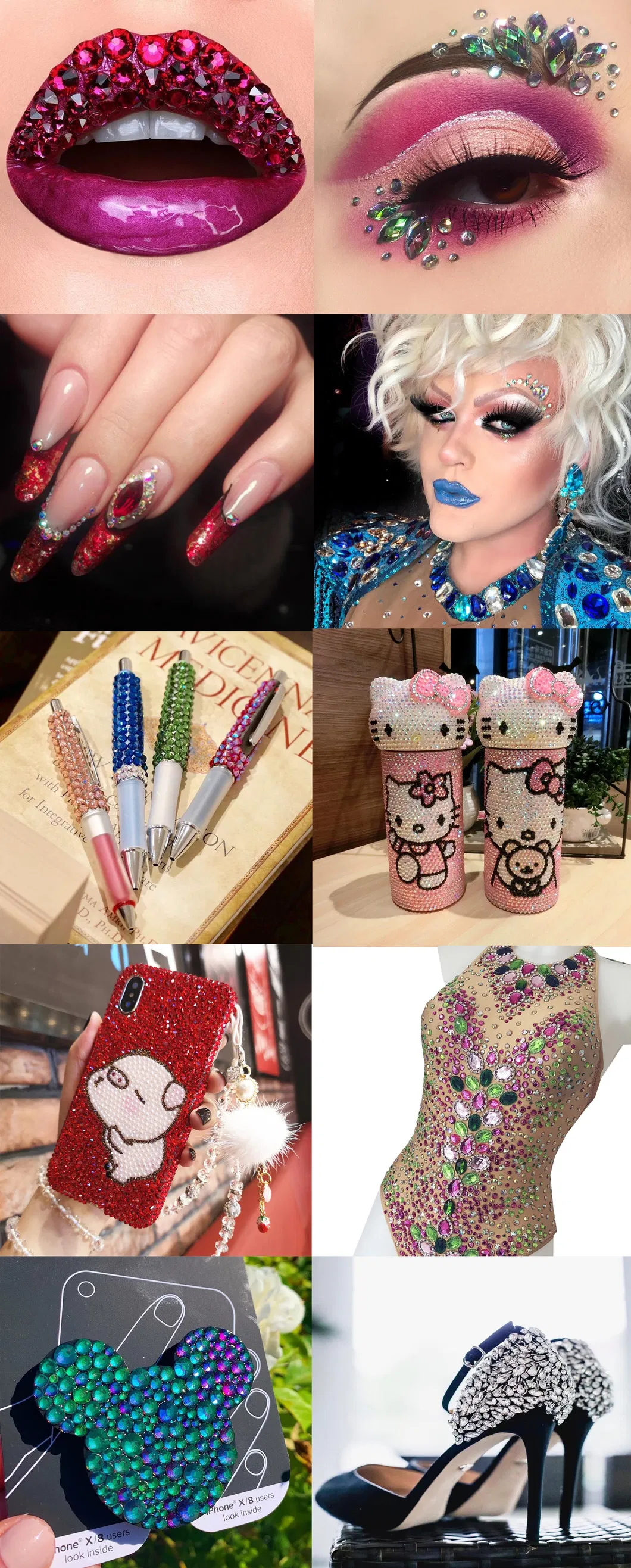 2028 Ss3-Ss34 Montana Non Hot Fix Rhinestone Flatback Glass Crystal Glitter Strass Nail Rhinestones for Manicure Glue on