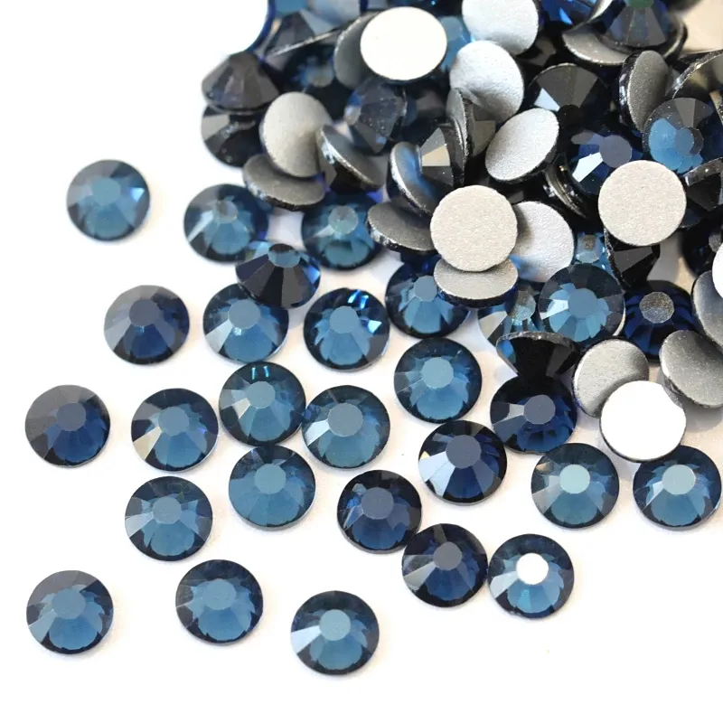2028 Ss3-Ss34 Montana Non Hot Fix Rhinestone Flatback Glass Crystal Glitter Strass Nail Rhinestones for Manicure Glue on