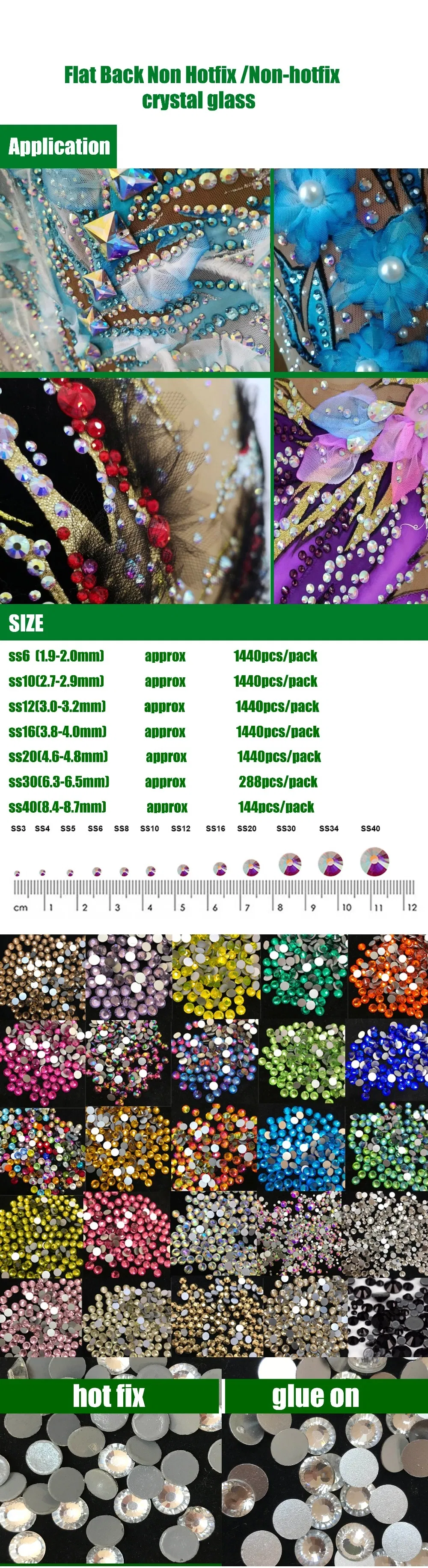 20ss Glass Flatback Rhinestones Crystal Montana Non Hotfix Nail Crystal Rhinestones