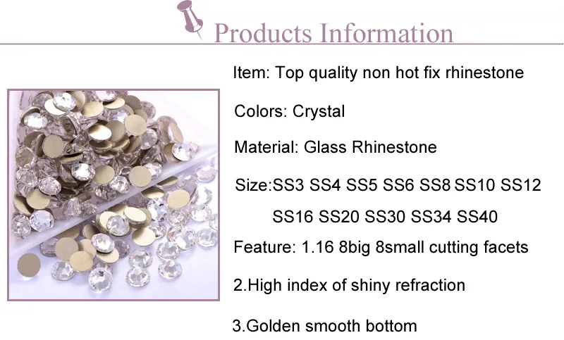 20ss Glass Flatback Rhinestones Crystal Montana Non Hotfix Nail Crystal Rhinestones