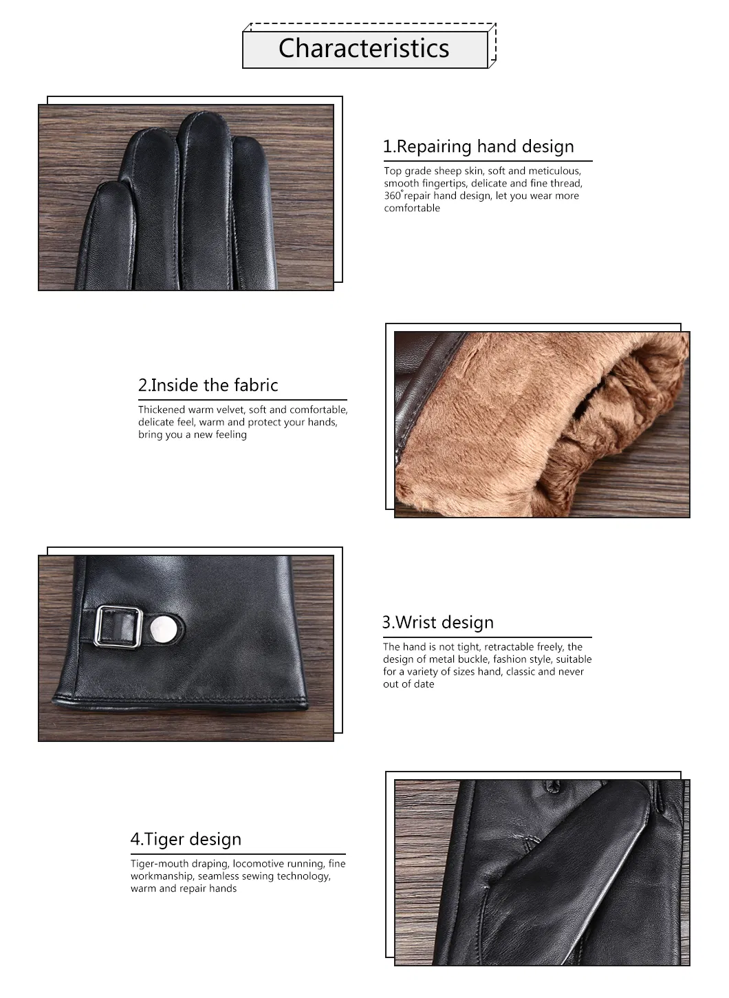 5510 Men Women Warm PU Leather Outdoor Bicycling Touch Screen Gloves