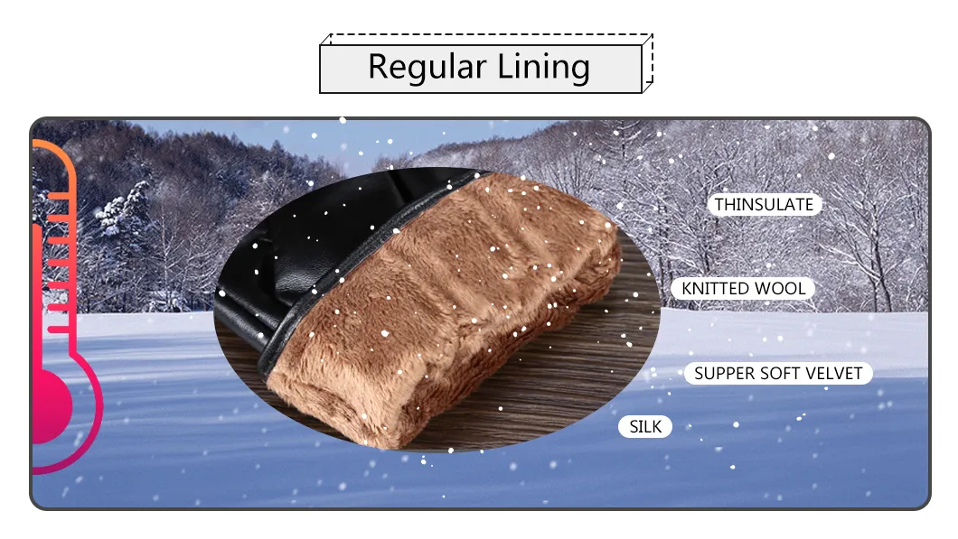 5510 Men Women Warm PU Leather Outdoor Bicycling Touch Screen Gloves