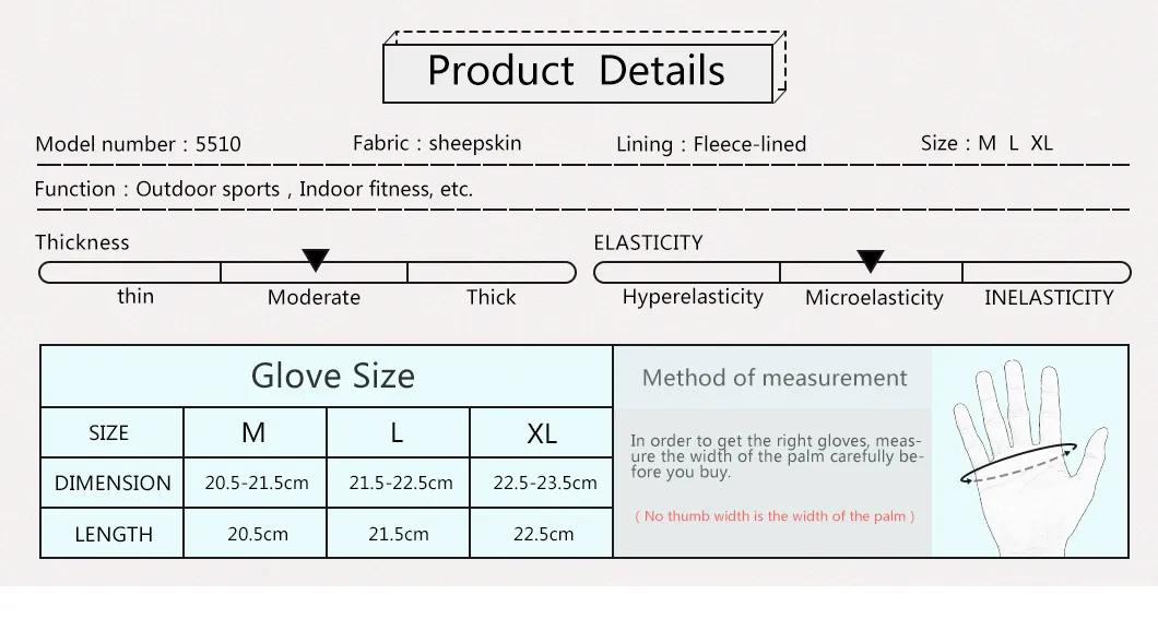 5510 Men Women Warm PU Leather Outdoor Bicycling Touch Screen Gloves