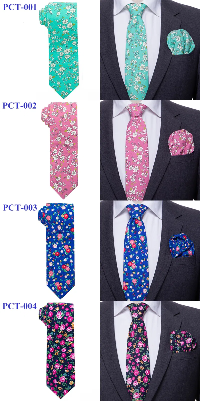 7.5cm Printed Paisley Floral Cotton Ties Fashion Designer Colorful Neckties Cravat for Men Wedding