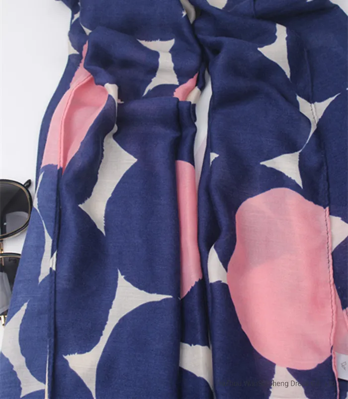 Boho Tassel Vacation Bohemia Muffler Polyester Voile Summer Wrap Flora Striped Print Lady Fashion Scarf