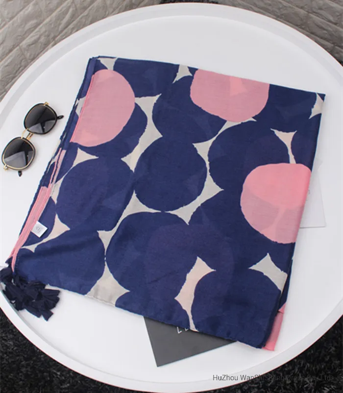 Boho Tassel Vacation Bohemia Muffler Polyester Voile Summer Wrap Flora Striped Print Lady Fashion Scarf