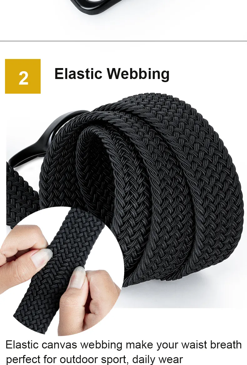 Canvas Elastic Fabric Woven Stretch Multicolored Braided Belts