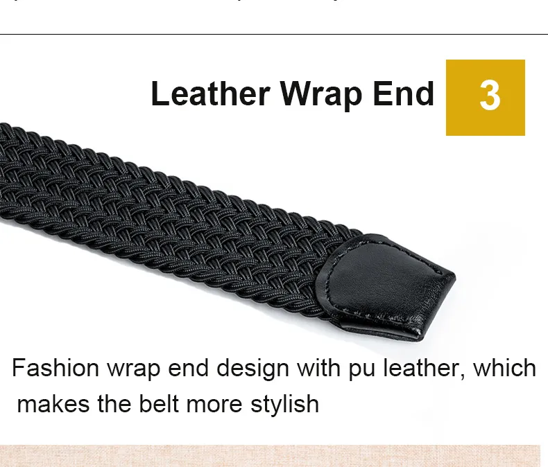 Canvas Elastic Fabric Woven Stretch Multicolored Braided Belts