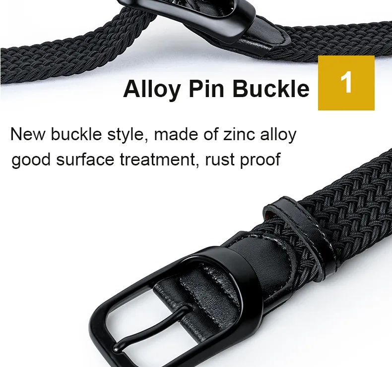 Canvas Elastic Fabric Woven Stretch Multicolored Braided Belts
