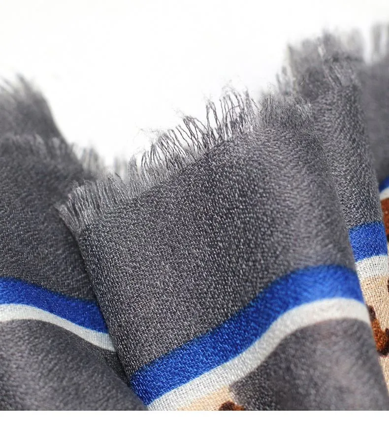 Checks & Leopard Printed Wholesale Distributor Women Spring Beach Scarves Fashion Design Lady Elegant Luxury Head Wrap Long Scarf for Ladies Accessories