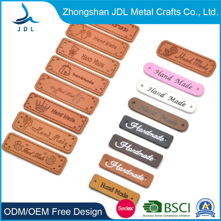 China Garment Accessories Apparel Embroidery Tag Fashion Promotion Custom Logo Leather PU Patch