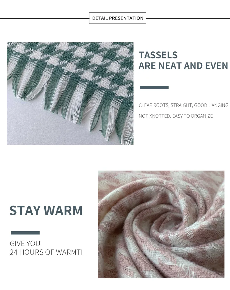 Classic Swallow Grid Checked Warm Winter Scarf for Men Women