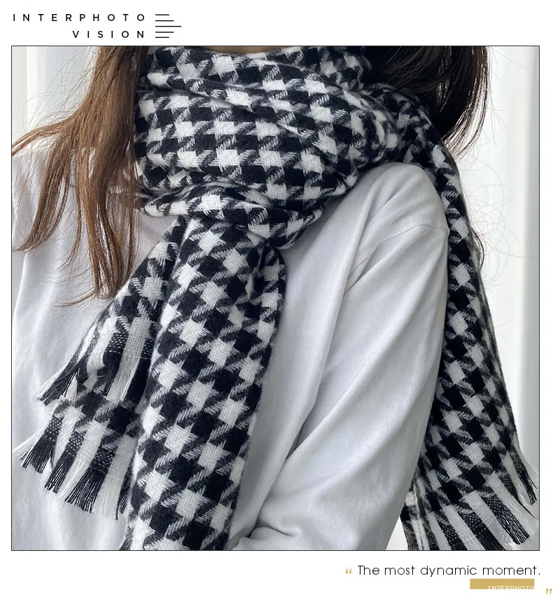 Classic Swallow Grid Checked Warm Winter Scarf for Men Women