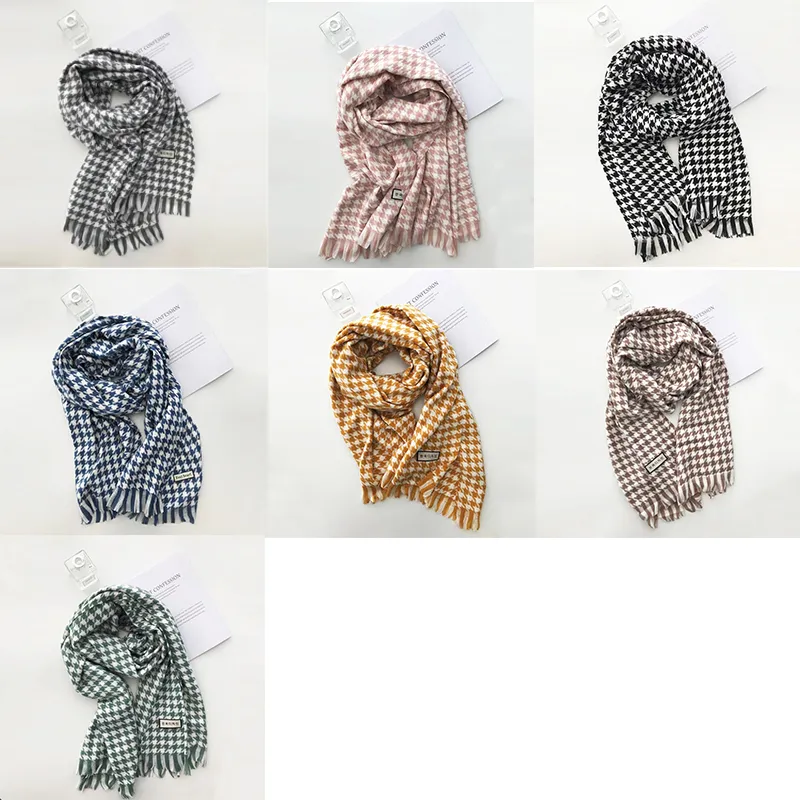 Classic Swallow Grid Checked Warm Winter Scarf for Men Women