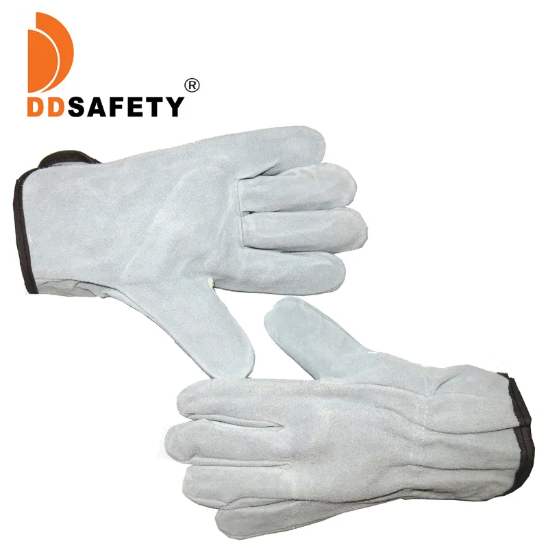 Cow Split Leather Driving Gloves with Without Lining