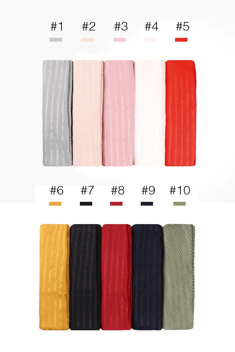 Crinkle Cotton Solid Color Scarf Wholesale Hijab Islamic Malaysia