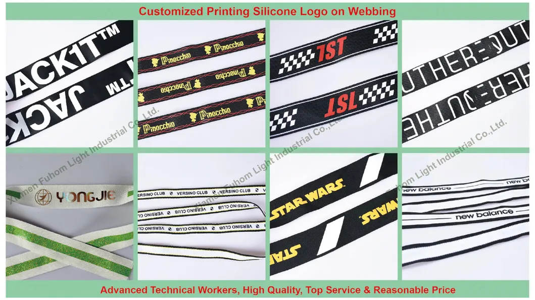 Custom Brand Name Logo Elastic Band Anti Slip Silicone Elastic