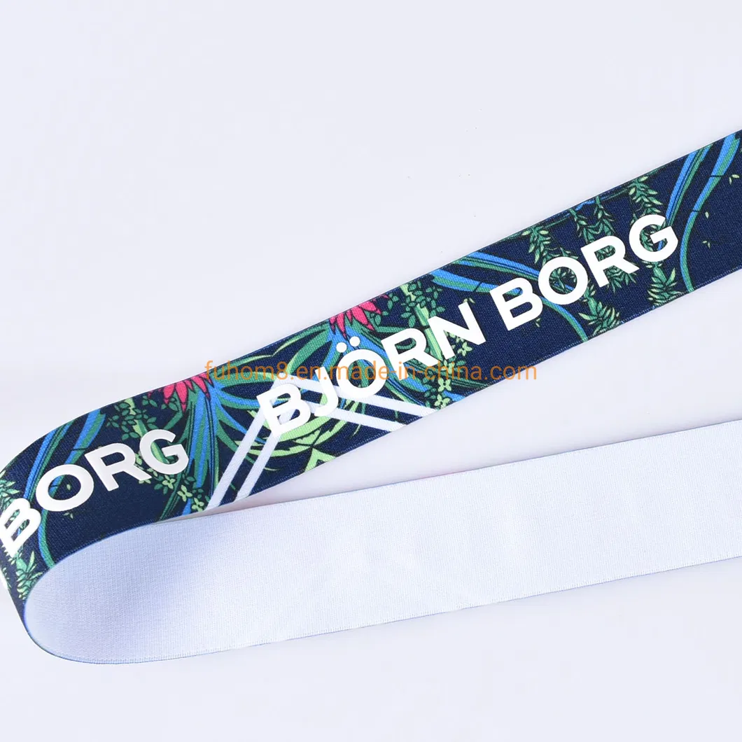 Custom Brand Name Logo Elastic Band Anti Slip Silicone Elastic