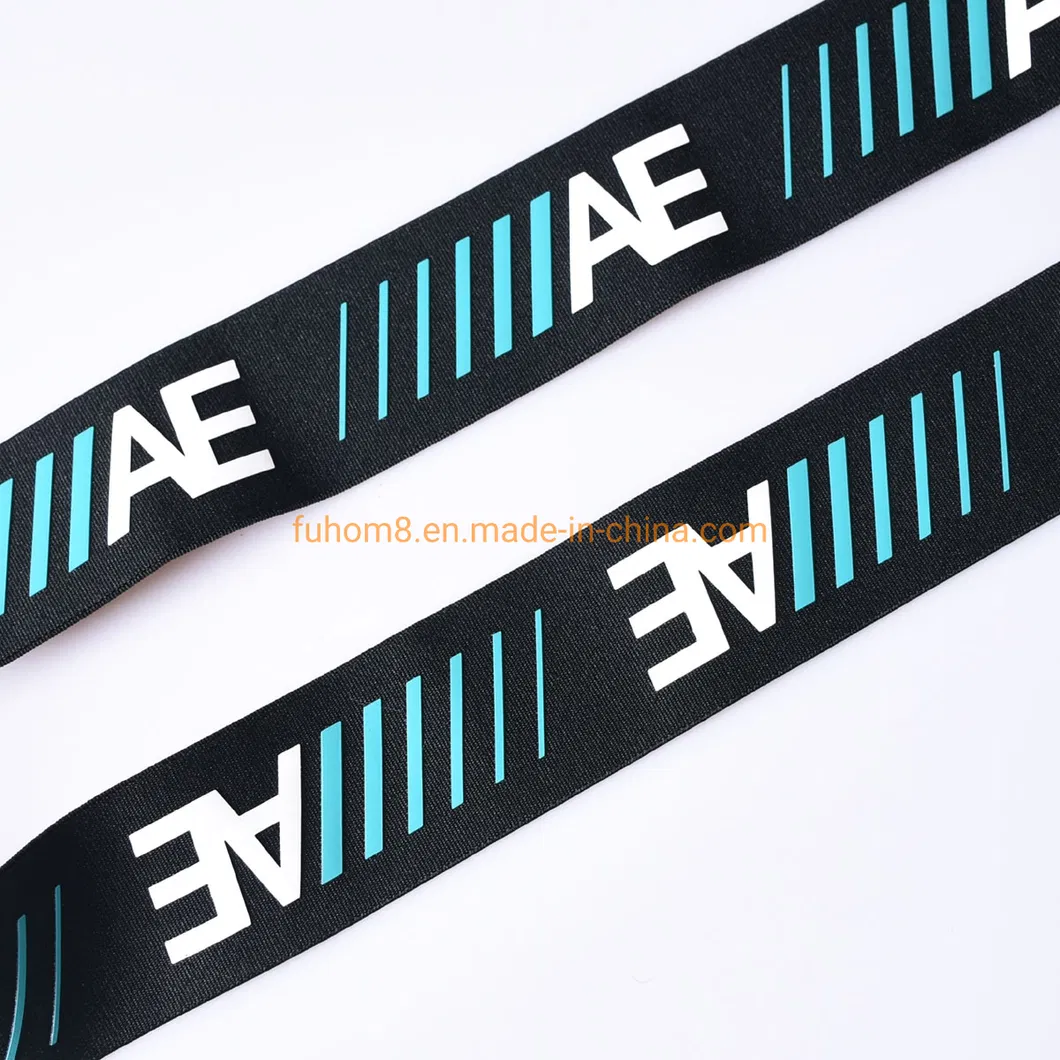 Custom Brand Name Logo Elastic Band Anti Slip Silicone Elastic