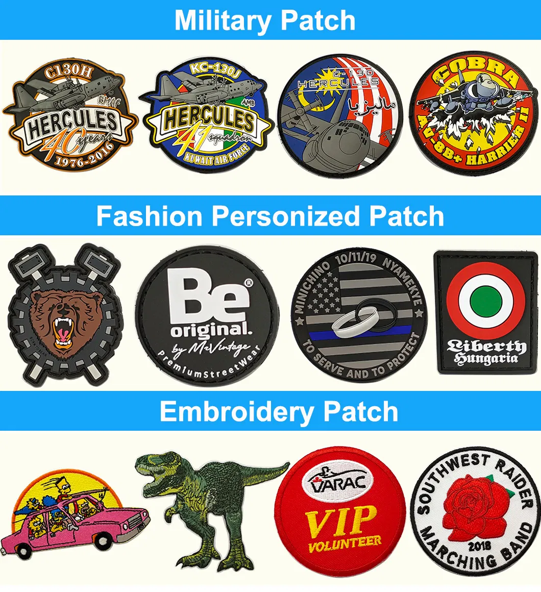 Custom High Quality Police Routiere Groupe Transports Environnement Uniform Soft PVC Logo Rubber Product Patches with Any Logo