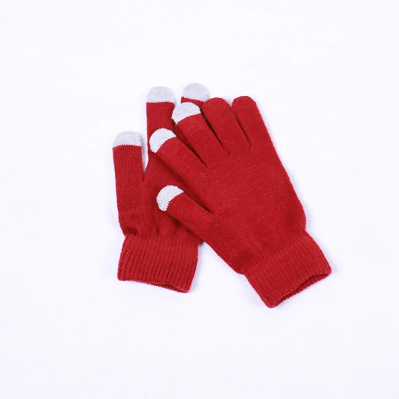 Custom Logo 3 Fingers Cell Phone Smartphone Touch Gloves Winter Tactile Texting Touchscreen Gloves