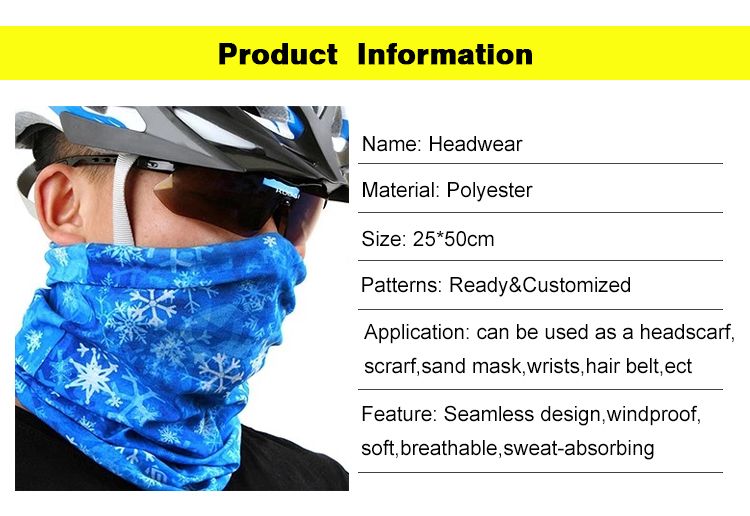 Custom Logo Printed Bandana Supplier Mesh Children Christmas Bandana Scarf Neck Gaiter Mask for Kids