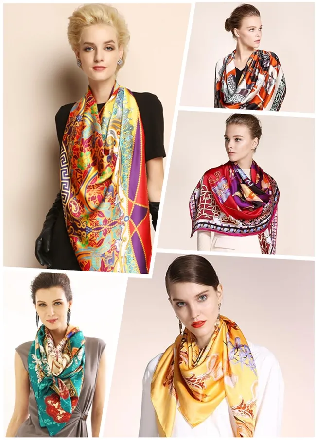 Digital Print Custom Fashion Silk Scarf (F13-0047)