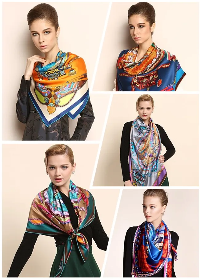 Digital Print Custom Fashion Silk Scarf (F13-0047)