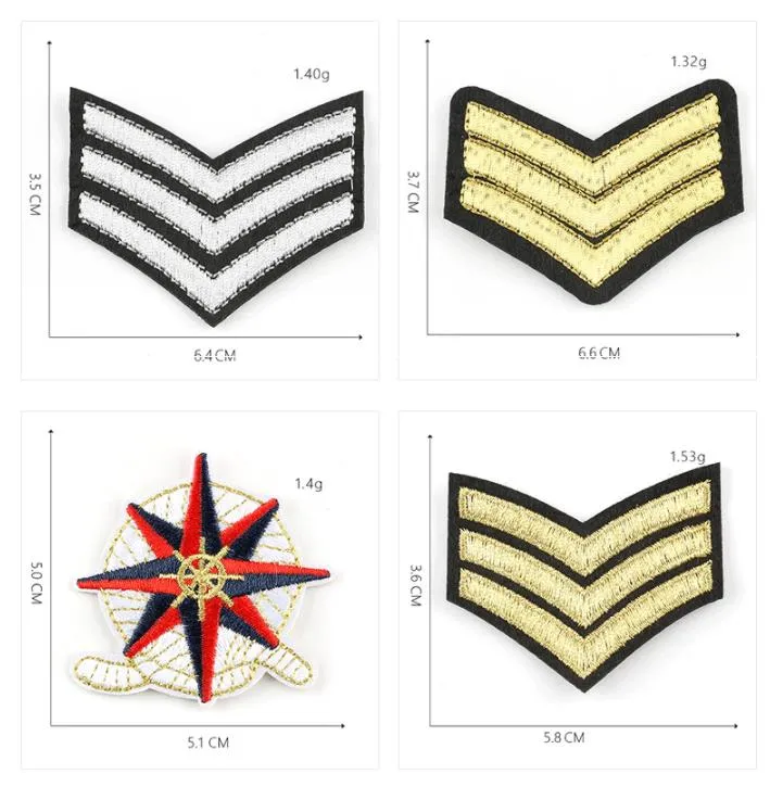 DIY Medal Epaulet Soldier Badges Patches Embroidery Mix Patterns Iron on/Sew on Applique for Clothes Backpacks T-Shirt Jeans Skirt Vests Scarf Hat Bag