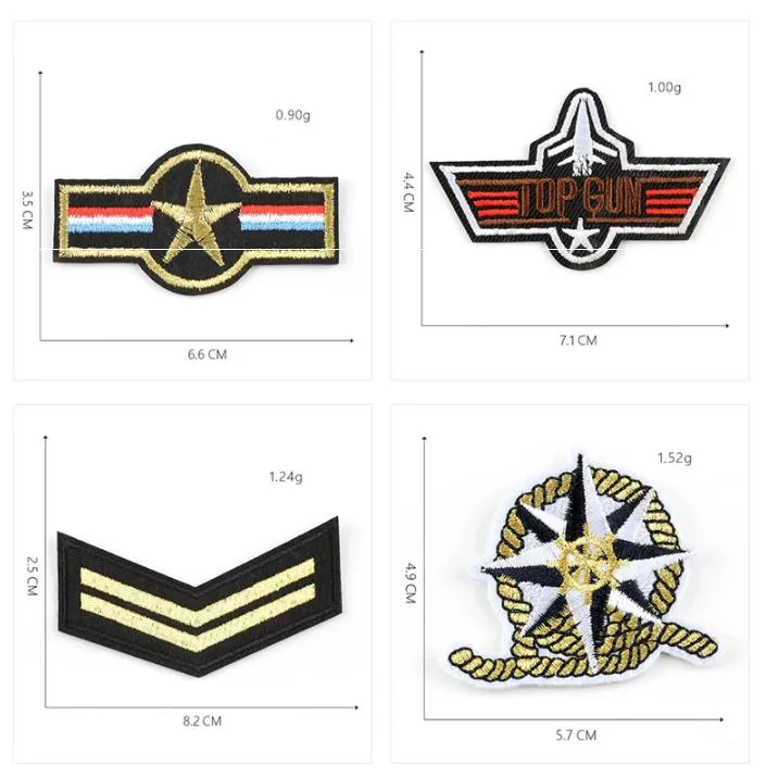 DIY Medal Epaulet Soldier Badges Patches Embroidery Mix Patterns Iron on/Sew on Applique for Clothes Backpacks T-Shirt Jeans Skirt Vests Scarf Hat Bag