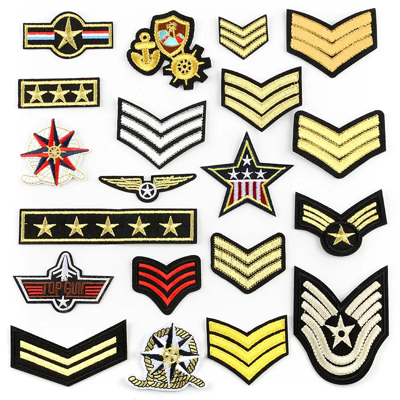 DIY Medal Epaulet Soldier Badges Patches Embroidery Mix Patterns Iron on/Sew on Applique for Clothes Backpacks T-Shirt Jeans Skirt Vests Scarf Hat Bag