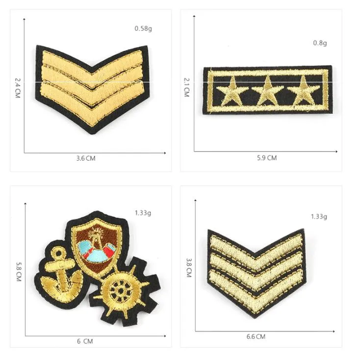 DIY Medal Epaulet Soldier Badges Patches Embroidery Mix Patterns Iron on/Sew on Applique for Clothes Backpacks T-Shirt Jeans Skirt Vests Scarf Hat Bag