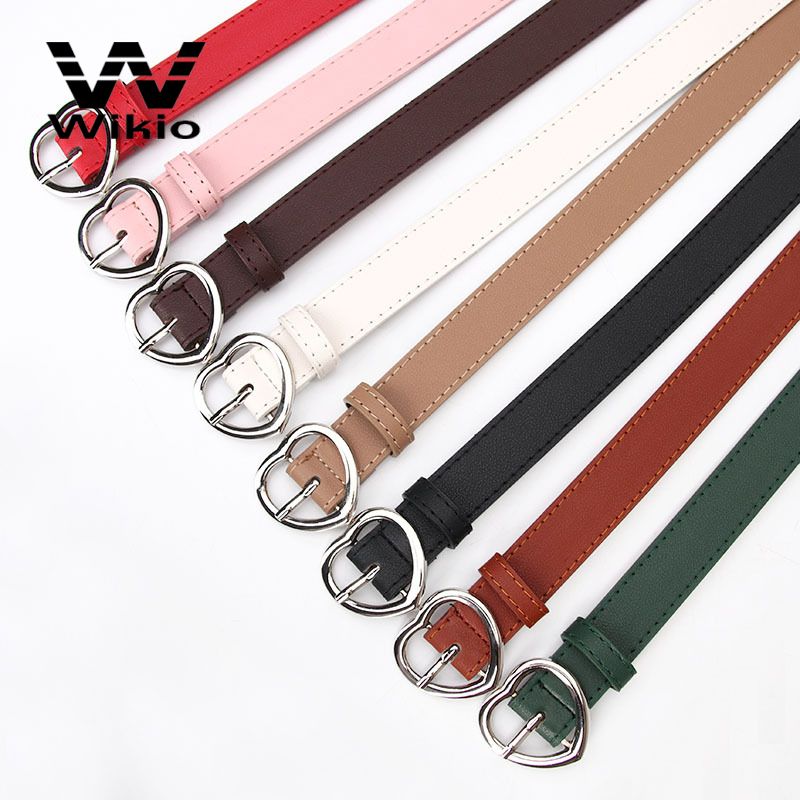 Durable Design Leather Waist Belts for Women Wholesale Heart Shape Buckle Belt