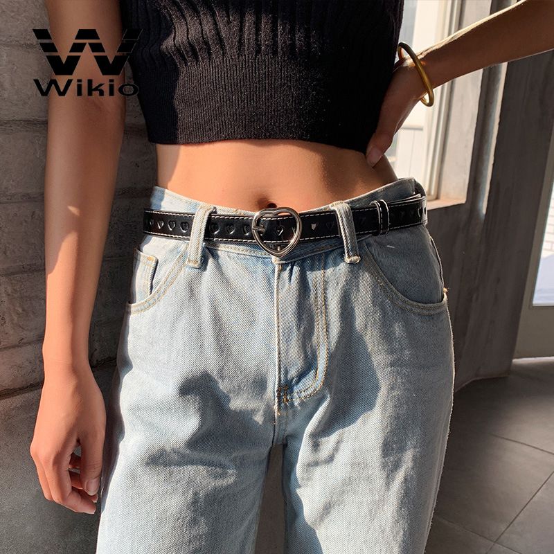 Durable Design Leather Waist Belts for Women Wholesale Heart Shape Buckle Belt