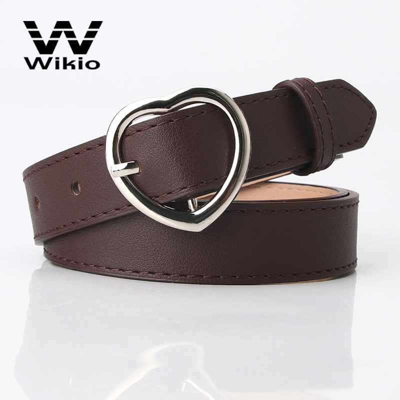Durable Design Leather Waist Belts for Women Wholesale Heart Shape Buckle Belt