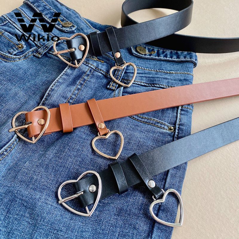 Durable Design Leather Waist Belts for Women Wholesale Heart Shape Buckle Belt