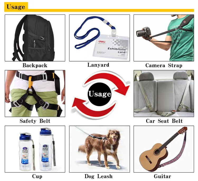 Eco-Friendly White Polyester/Nylon/Cotton Strap Elastic with Fasteners