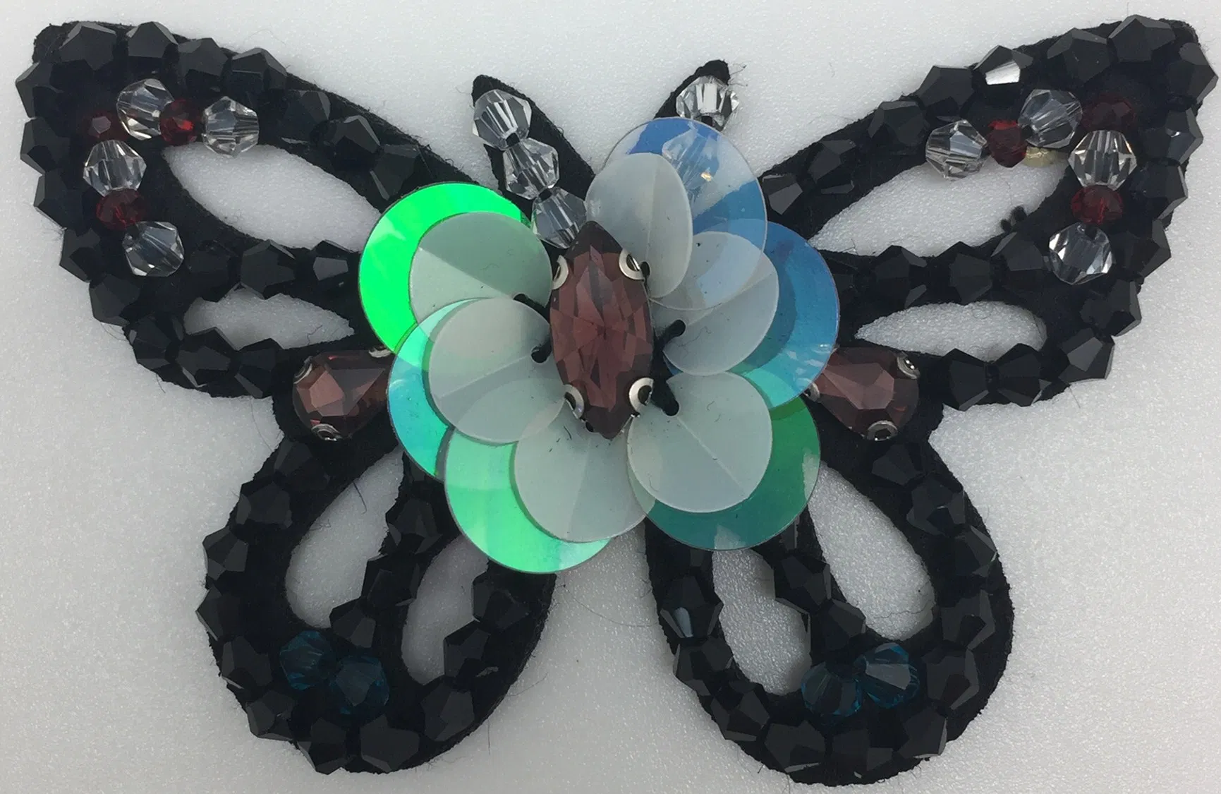 Embroidery Butterfly Patch with Beads and Crystal Diamond for Garment and Bag Accessories